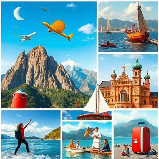 A collage of different lifestyle choices, from travel to education to hobbies.