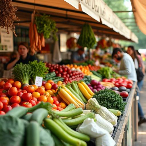 A person carefully selecting produce at a farmers market, emphasizing mindful and conscious purchasing decisions.